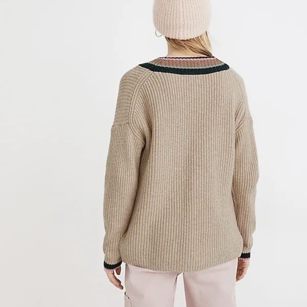 Madewell Tipped Forrest V-Neck Sweater Women's Size XS - Picture 3 of 10